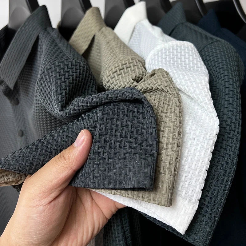 T-shirt à manches courtes pour hommes Cool et respirant POLO Shirt d’affaires Décontracté Absorbant la transpiration Haut