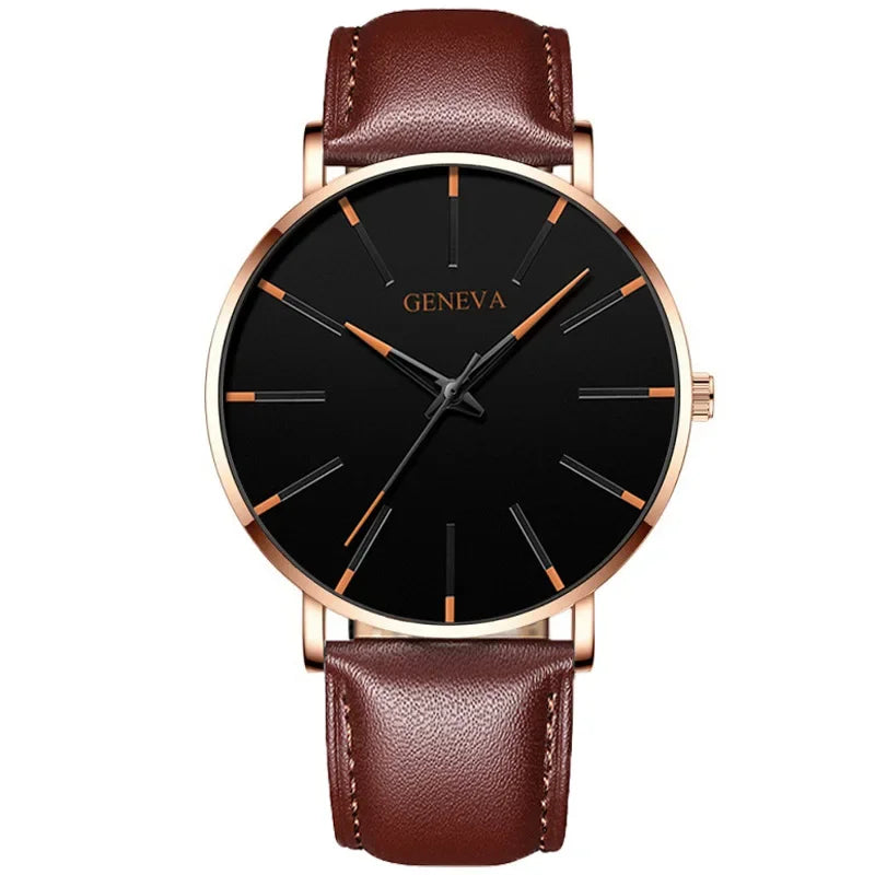 2024 Nouveau Montres de Mode Pour Hommes Luxe Ultra Mince En Acier Inoxydable Bracelet De Quartz Montre En Or Rose Hommes Montre Cadeaux Reloj Hombre