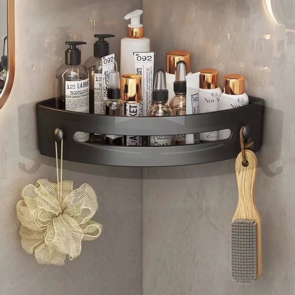 Étagère murale de douche pour salle de bain, support de rangement pour shampoing avec ventouse, sans perçage, rangement de cuisine, accessoires de salle de bains