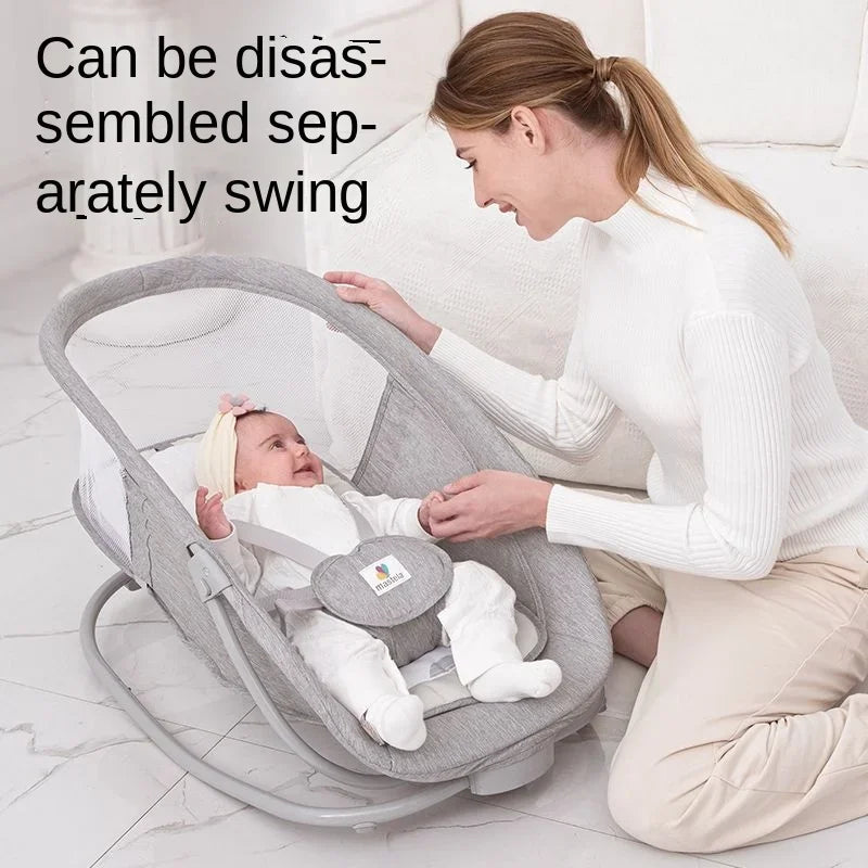 Fauteuil inclinable à bascule pour bébé, musique Bluetooth, chaise à bascule électrique avec télécommande intelligente pour bébé, berceaux confortables pour bébé