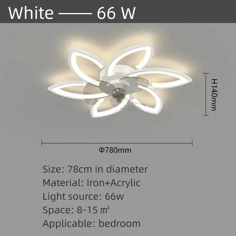 Modern LED Ceiling Fan Light with Remote Pendant Lamp for Living Room Dining Room Bedroom Home Decor Hanging Lighting Fixture