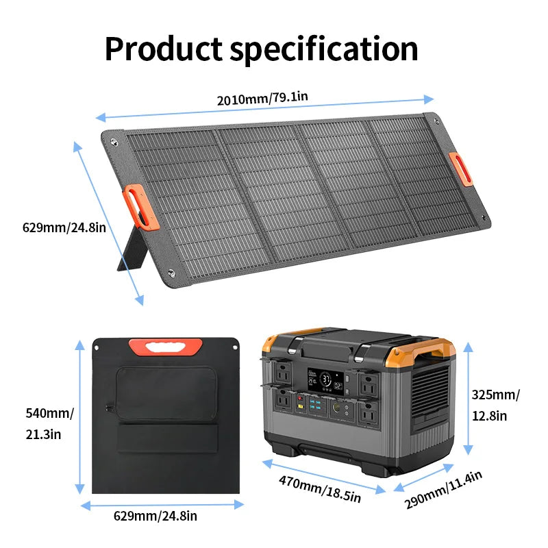 Centrale électrique Portable 2400w, générateur Portable 600w 1200w 600w avec panneau solaire 100w 200w pliable (plusieurs Options) Camping
