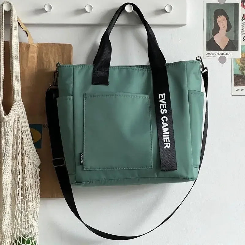 Sac à main en toile imperméable et Nylon, fourre-tout décontracté de grande capacité, sacoches simples à la mode pour écolière, nouvelle collection 2024