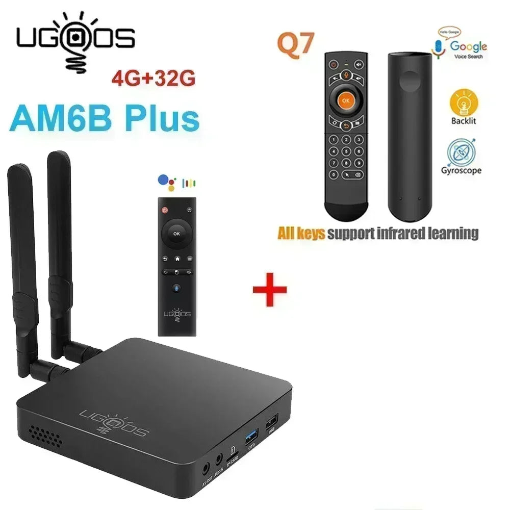 Ugoos AM6B plus Amlogic S922X-J Android 9 boîtier de télévision intelligent 4GB DDR4 32GB Wifi 6 1000M BT5.0 4K décodeur AM6 Plus boîtier de télévision