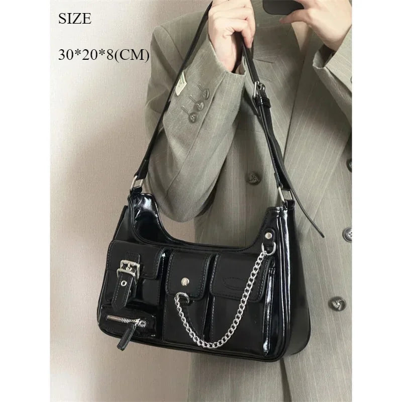 Richme Punk Bolso Mujer mode 2025 tendance nouveau Design chaînes bandoulière sacs à bandoulière Harajuku Y2k PU individualité dames sacs