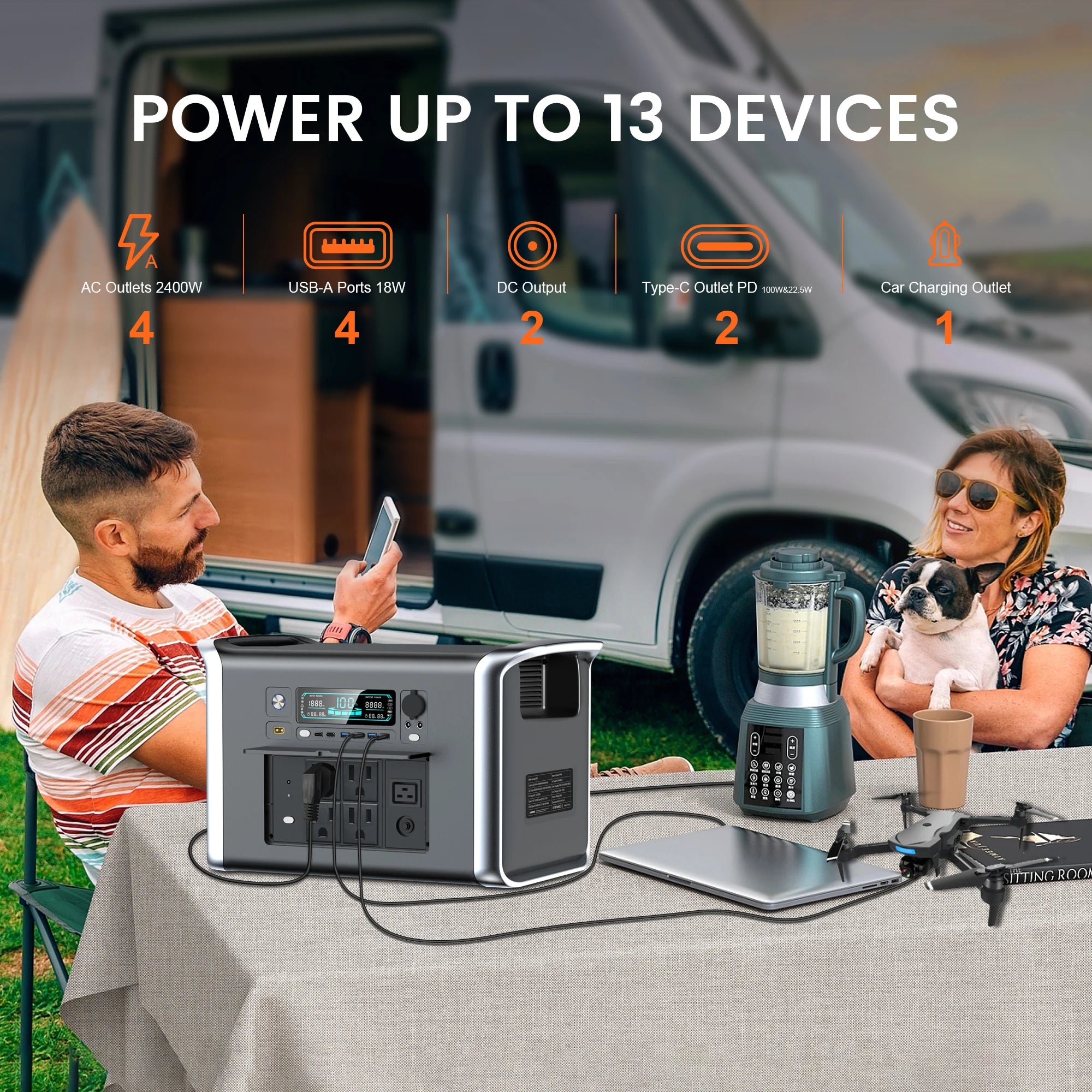 CTOLITY AP2000 2400W centrale électrique Portable 220v AC 2048WH générateur solaire stockage d'énergie alimentation Camping LiFePO4 Batteries