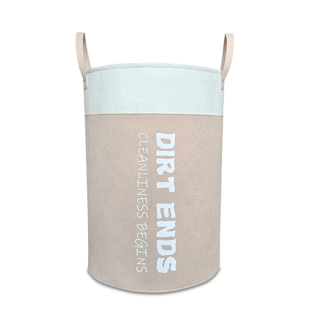 Panier à linge de grande capacité 41L avec poignée, panier de rangement pliable avec lettres imprimées, seau de couleurs mélangées pour l'organisation de la maison