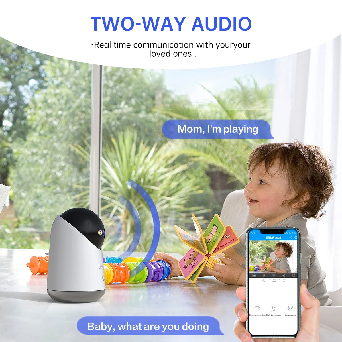 Lenovo 5MP WiFi caméra maison intelligente caméra IP intérieure couleur nuit suivi automatique sécurité CCTV Surveillance bébé moniteur