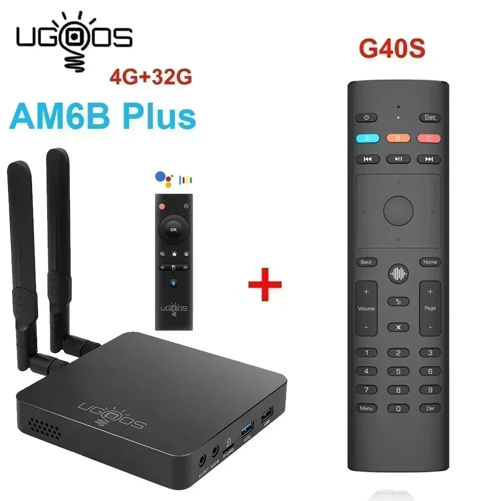 Ugoos AM6B plus Amlogic S922X-J Android 9 boîtier de télévision intelligent 4GB DDR4 32GB Wifi 6 1000M BT5.0 4K décodeur AM6 Plus boîtier de télévision