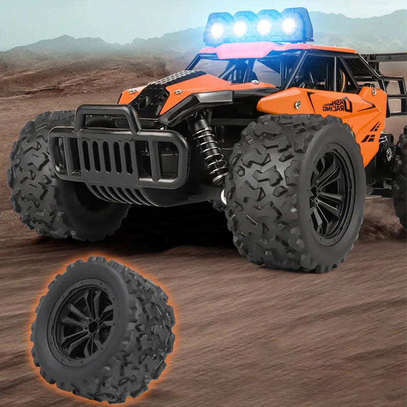 Voiture télécommandée tout-terrain à dérive avec LED, véhicule d'escalade Rc à grande vitesse, camions 2.4G, jouet d'extérieur pour enfants, cadeau, 1:16