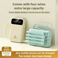 20000mAh batterie externe haute capacité 4 en 1 câble PD 20W charge rapide Powerbank chargeur de batterie Portable pour IPhone Samsung Huawei