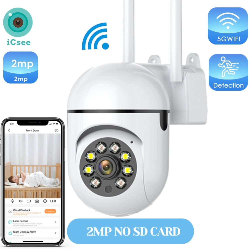 4MP extérieur Wifi caméra 2K HD sécurité PTZ IP caméra AI Auto détecter suivi bébé intérieur nuit caméra couleur Surveillance ICSee