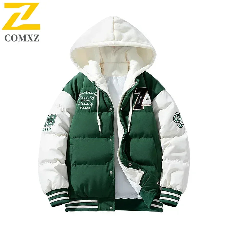 Veste de marque tendance coréenne pour hommes, Parka à capuche, Design brodé, décontractée, pour l'extérieur, Streetwear pour jeunes, nouvelle collection hiver 2024