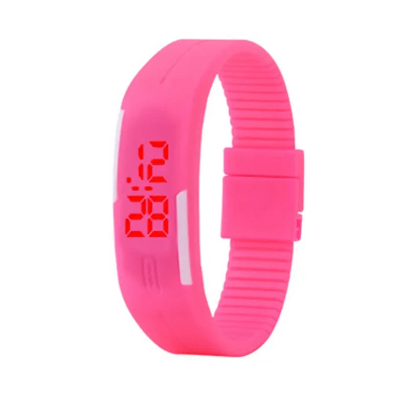 Nouvelles montres LED numériques couleur bonbon Silicone caoutchouc écran tactile montres numériques femmes hommes enfants Bracelet sport montre-Bracelet