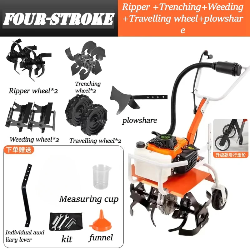 Petite Machine de labour rotative pour ameublissement du sol à quatre temps, fosses agricoles, économie de carburant et haute efficacité