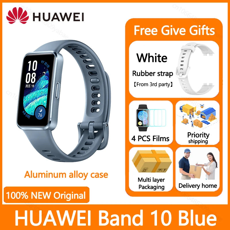 Montre connectée Huawei Band 10, originale, Compatible avec IOS et Android, suivi du sommeil, moniteur de santé, autonomie de 14 jours, nouvelle collection 2025