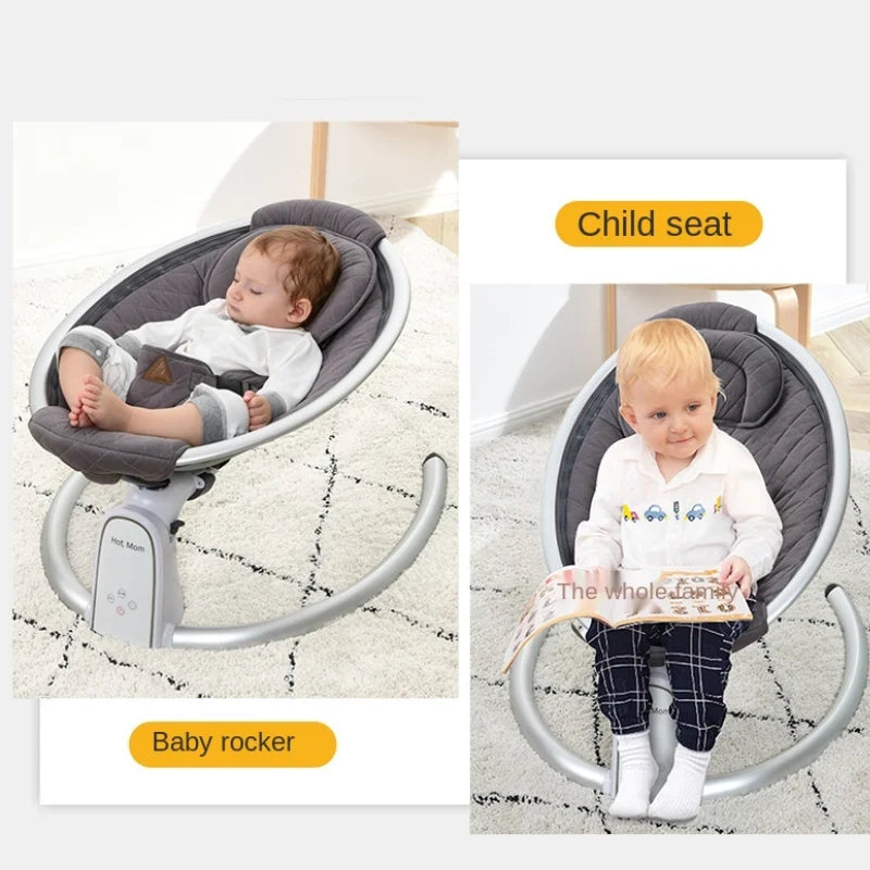 LazyChild-Chaise à bascule électrique pour nouveau-né, berceau de couchage réglable, lit réconfortant pour bébé de 0 à 2 ans, 2023