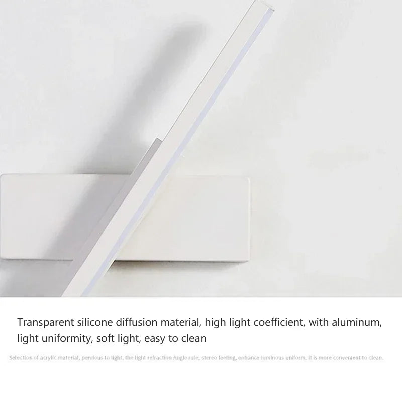 Applique murale LED moderne, matériel rotatif, lampe de miroir de salle de bains, pour chambre à coucher, salon, applique murale intérieure, luminaire