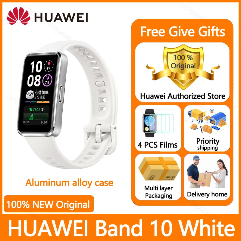 Montre connectée Huawei Band 10, originale, Compatible avec IOS et Android, suivi du sommeil, moniteur de santé, autonomie de 14 jours, nouvelle collection 2025