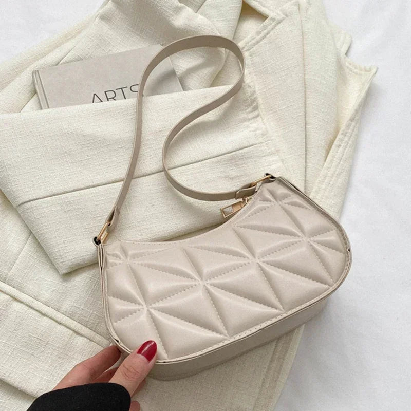 Mini sac de Shopping sous les bras pour femmes, fourre-tout rétro décontracté, sacs à bandoulière en cuir de couleur unie pour femmes