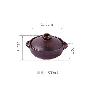 Casserole en céramique de Style japonais, petite casserole noire en argile, ustensiles de cuisine pour la maison, fournitures de cuisine, casserole à soupe, 1 pièces