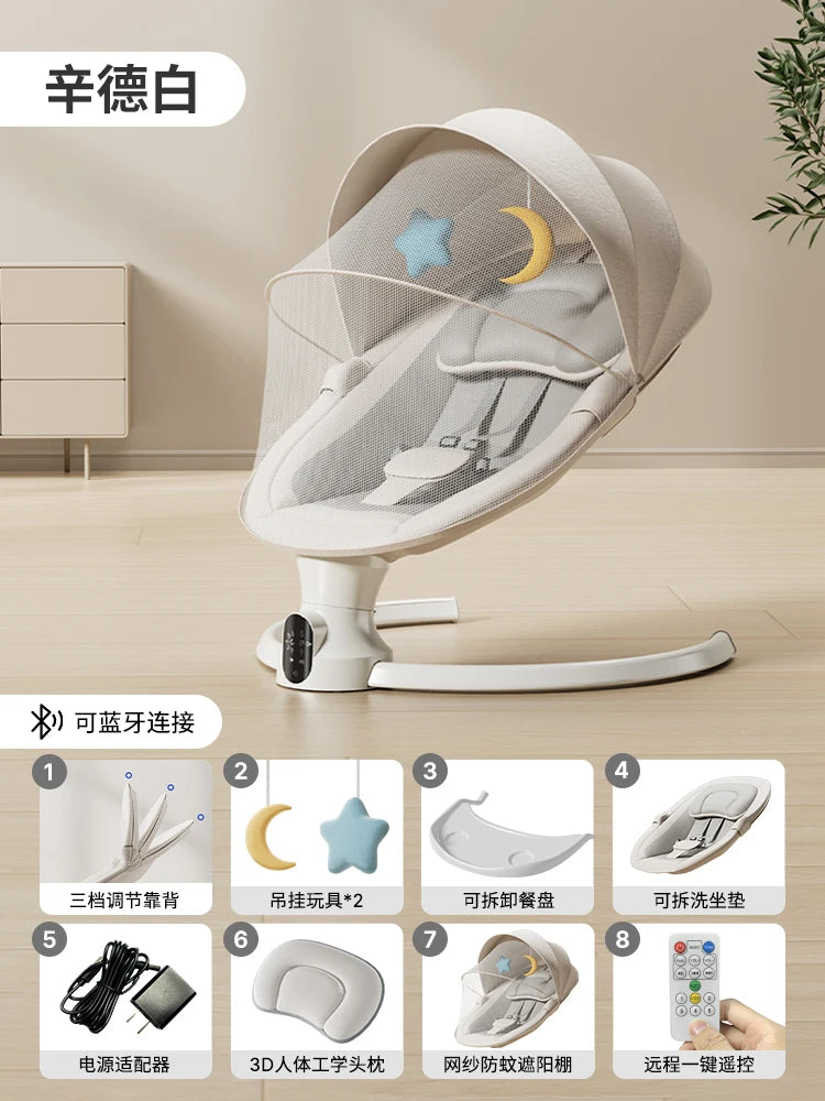 Balançoire pliable pour bébés, chaise à bascule électrique, lit à bascule, berceau électrique pour bébé, prendre bébé pour dormir, libérez vos mains