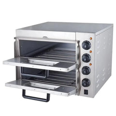 Four électrique Double couche en acier inoxydable, grand four Commercial pour la cuisson du pain/Pizza, équipement de cuisson de Pizza Commercial
