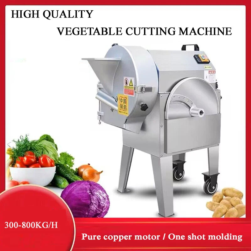 Coupe-pommes de terre électrique industrielle 300-800 KG/H, hachoir à légumes, trancheur en dés, Machine de découpe de légumes