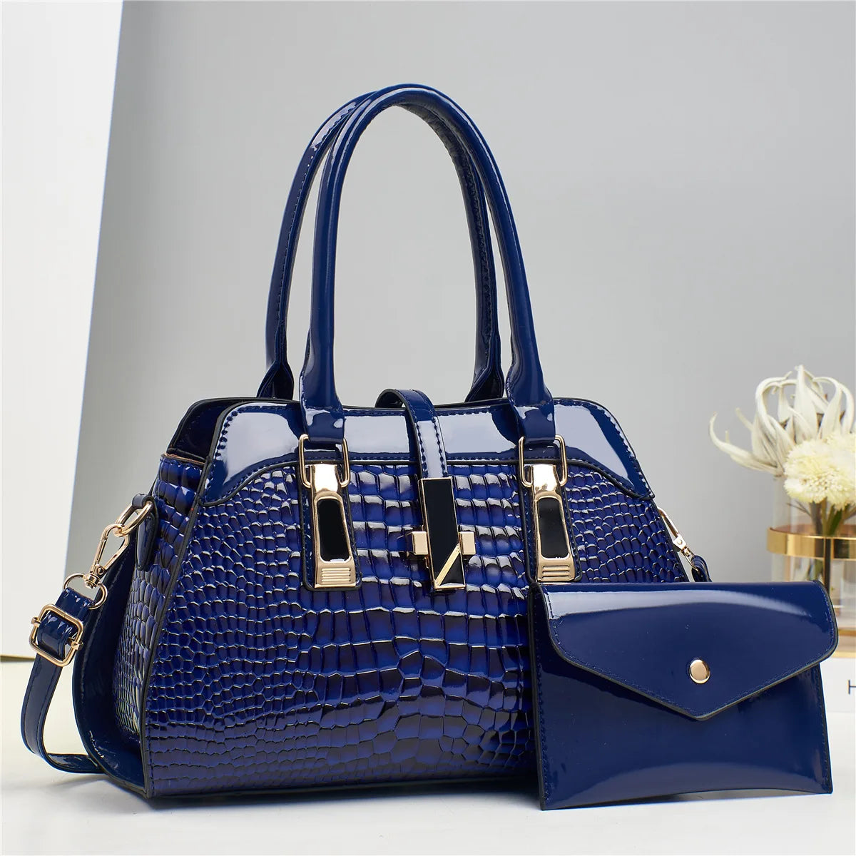 Marque de luxe Crocodile sac à main femmes sac fourre-tout en cuir brillant femmes sac à main sac à bandoulière femme sacs à poignée supérieure trajet Shopping