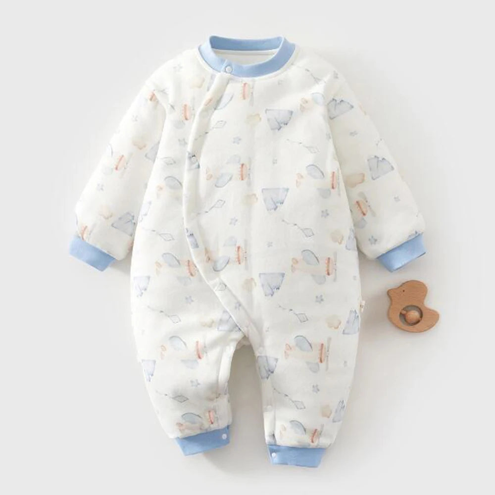 Tenue de noël pour bébé garçon, matelassée, épaisse, chaude, vêtements d'hiver Boutique pour bébé fille, barboteuse unisexe pour bébé de 3 à 18 mois