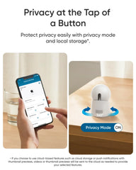 eufy Security Indoor Cam E30 Caméra de sécurité à résolution 4K avec 360 °   Enregistrement PTZ 7/24 suivi AI avec mini caméra humaine Wi-Fi