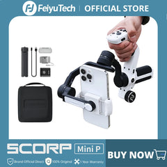FeiyuModule Scorp Mini-P Kit pour Smartphone, Cardan 3 Axes, Tracker AI, Lumière d'appoint, iPhone 16 Pro Max, Stabilisateur Android