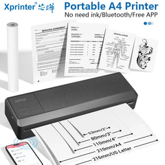 Imprimante thermique Bluetooth Portable sans fil, sans encre, pour lettres américaines 8.5X11, impression Mobile, pour téléphone, ordinateur Portable, usage domestique et au bureau