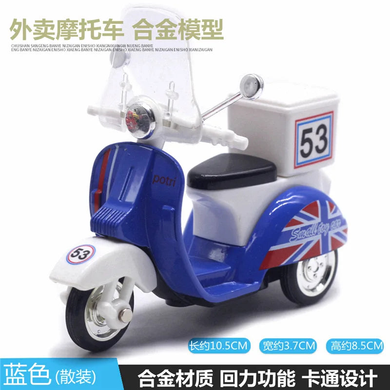 Mignon moulé sous pression en alliage métal voiture Bus moteur Tricycle moto Taxi modèle jouet enfants cadeau d'anniversaire