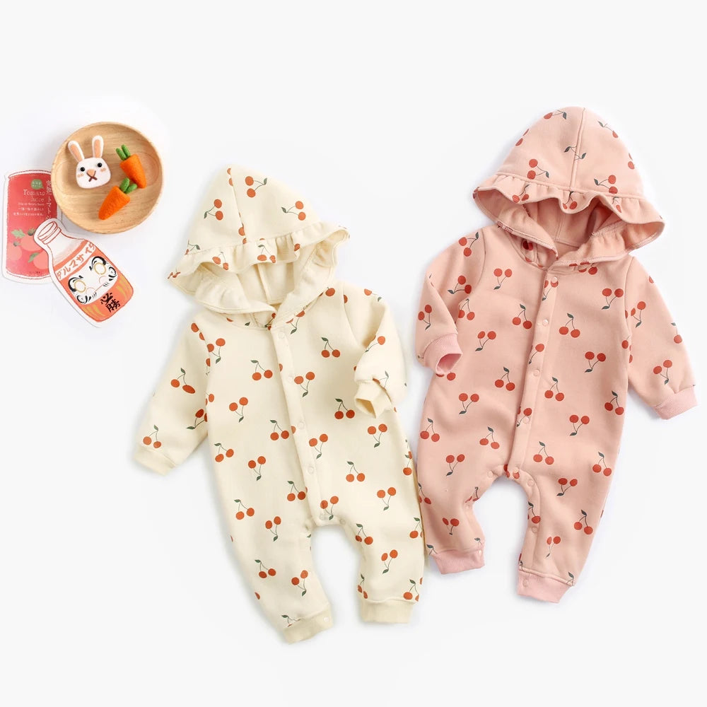 Sanlutoz-Combinaisons d'hiver à manches longues pour bébés, barboteuses à capuche pour bébés filles, vêtements mignons pour tout-petits