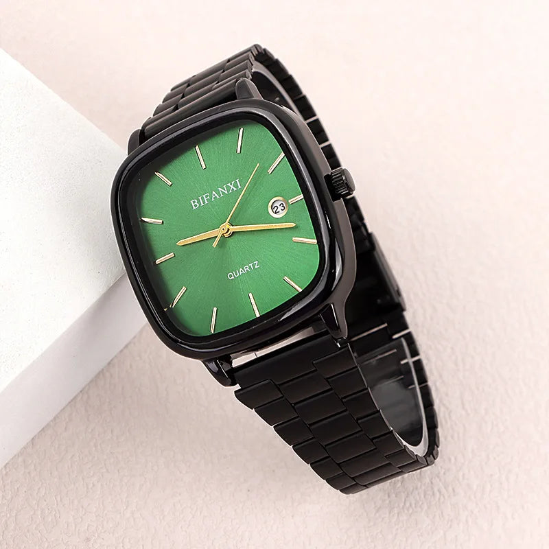 Hommes d'affaires montre à Quartz étanche de luxe bleu argent bande d'acier montres femmes mode calendrier Relogio Feminino en gros