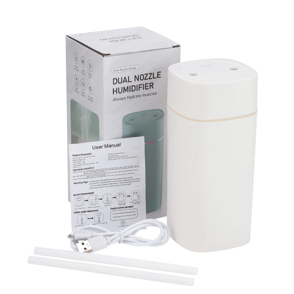 Pulvérisateur de brume fraîche USB, humidificateur d'air électrique Portable de 600ml, diffuseur d'huile aromatique avec veilleuse colorée pour maison et voiture