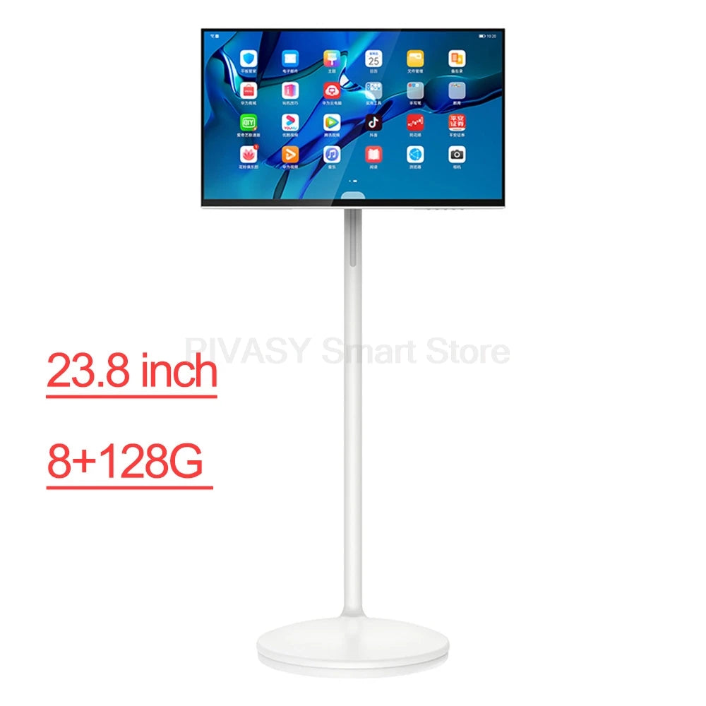 Support de télévision intelligent Android 32 pouces, écran tactile, batterie haute 10000mAH, 8 + 128G 4K UHD, dispositif rotatif, moniteur mobile pour salle de sport en direct