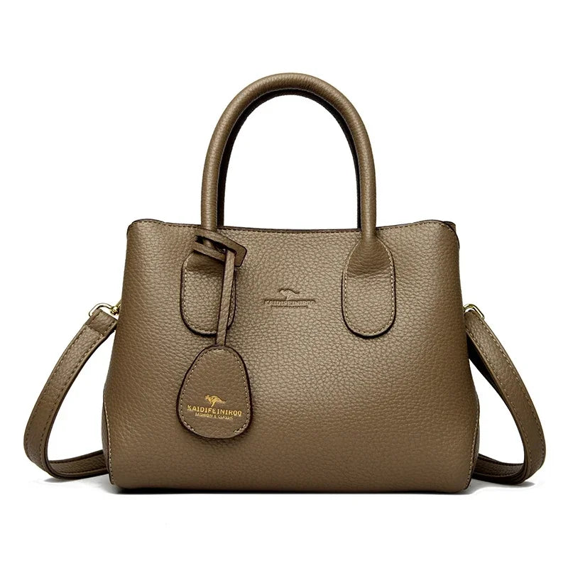 Sac à Main en Cuir PU à 3 Couches pour Femme, Sacoche de Luxe à Bandoulière de Bonne Qualité, à la Mode