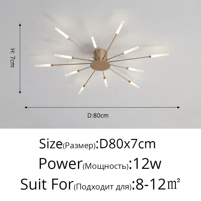 Modern LED Chandelier For Living Room Bedroom Home Roof Indoor Gold Metal Ceiling Lamp With Remote Control Lighting Lustre Decor
