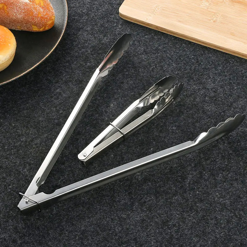 Kitchen Food Tong Stainless Steel Tool Heat Bread Salad BBQ Cooking Serving Utensil Meat Barbecue Tools Kitchen accessories