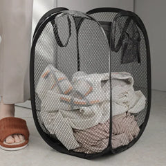 Mir de tri de linge sale pliant, cadre de lavage, sac de rangement en maille pour gril, organisateurs de linge, poudres de stockage, E27