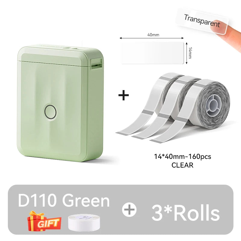 NIIMBOT D110 Version améliorée imprimante d'étiquettes thermiques Mini fabricant d'étiquettes intelligent Portable avec ruban pour bureau maison cuisine école