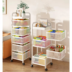 Petit chariot de rangement multicouche, chariot de cuisine moderne et créatif, meubles de maison simples, étagère rotative au sol, boîte à collation pour salon