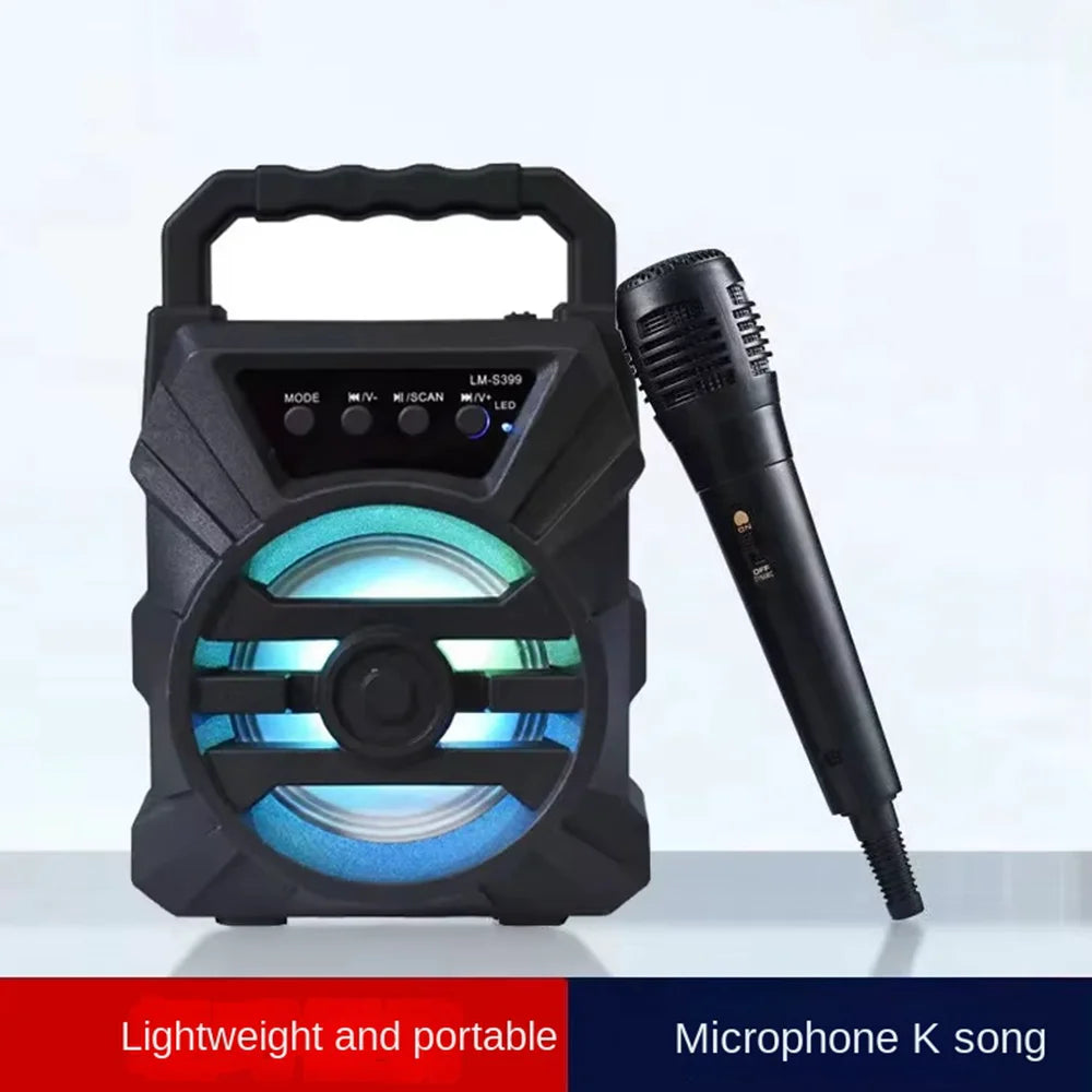 Haut-parleur Bluetooth 500mAh, boîte de son, haut-parleurs bluetooth haute puissance, TF Udisk, karaoké, caisson de basses sonores portables pour danser