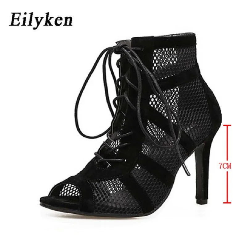 Eilyken Sexy mode femmes chaussures très léger confort haute qualité talons fins bout ouvert danse femme sandales taille 43