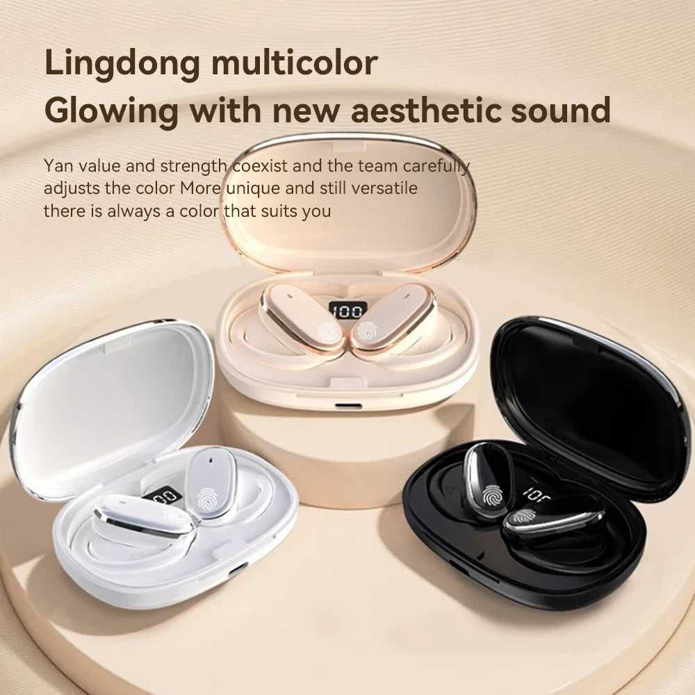 Écouteurs sans fil Bluetooth 5.4 OWS, casque d'écoute avec micro, étanche, son stéréo Hifi