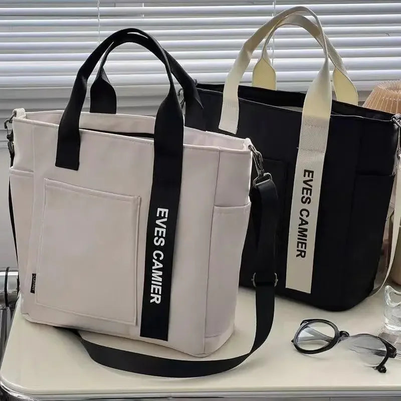 Sac à main en toile imperméable et Nylon, fourre-tout décontracté de grande capacité, sacoches simples à la mode pour écolière, nouvelle collection 2024