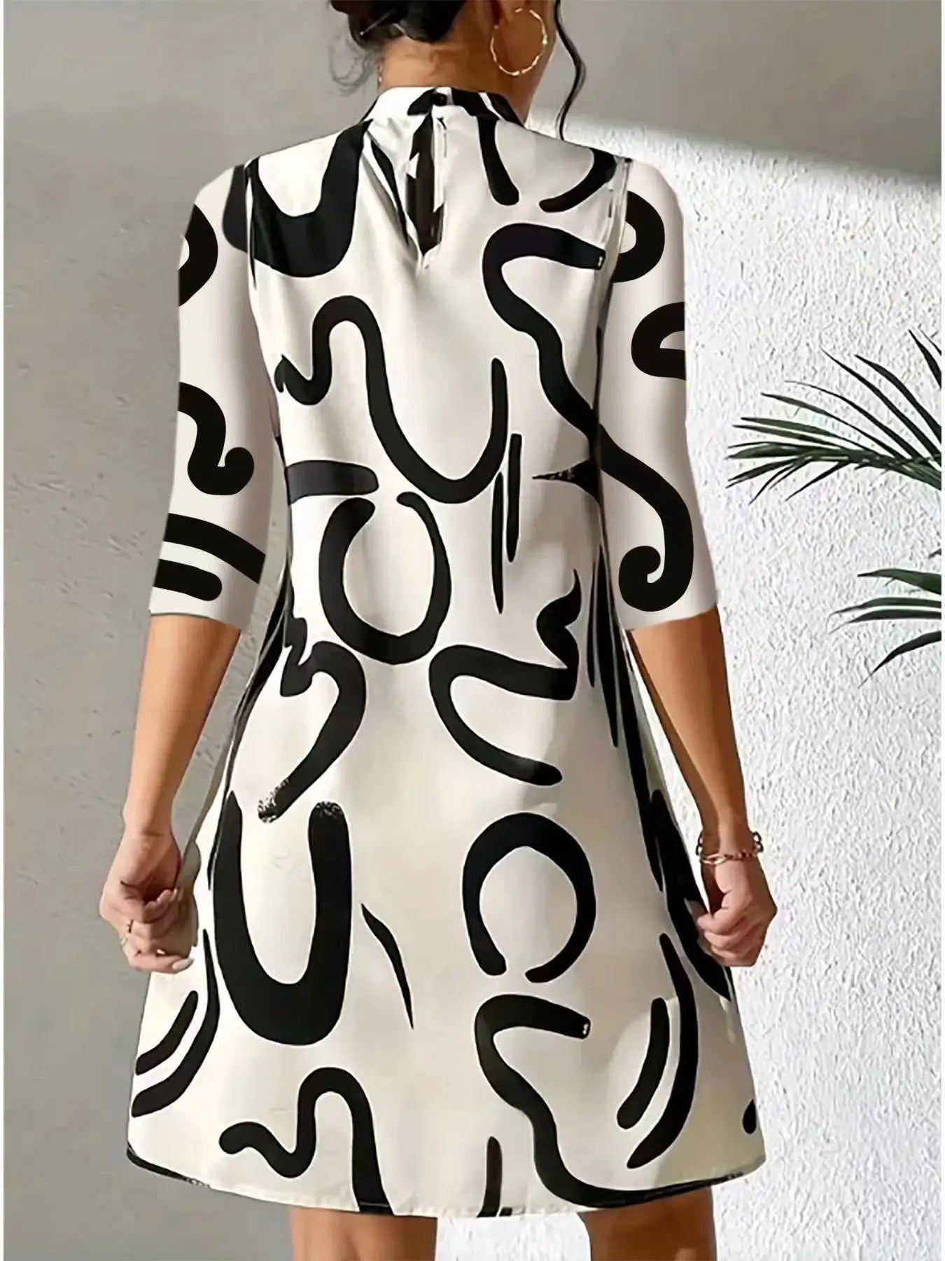 Mode à manches longues imprimé Mini Robe femmes 2023 automne tempérament décontracté bureau dames robes pour femmes Robe Femme