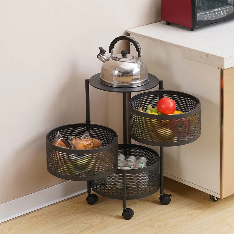 Petit chariot de rangement multicouche, chariot de cuisine moderne et créatif, meubles de maison simples, étagère rotative au sol, boîte à collation pour salon
